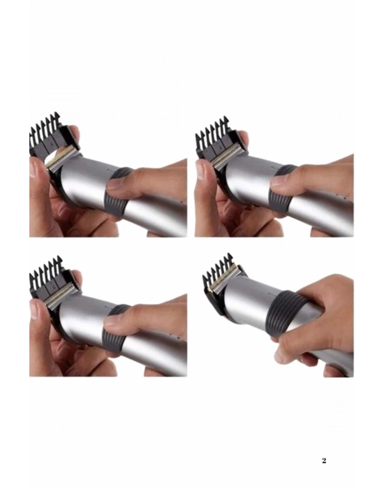 ® Yeni Nesil Profesyonel Şarjlı Saç Sakal Tıraş Makinesi Ayarlanabilir 4 Taraklı