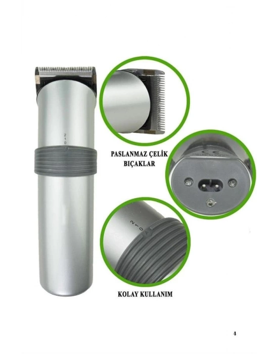 ® Yeni Nesil Profesyonel Şarjlı Saç Sakal Tıraş Makinesi Ayarlanabilir 4 Taraklı