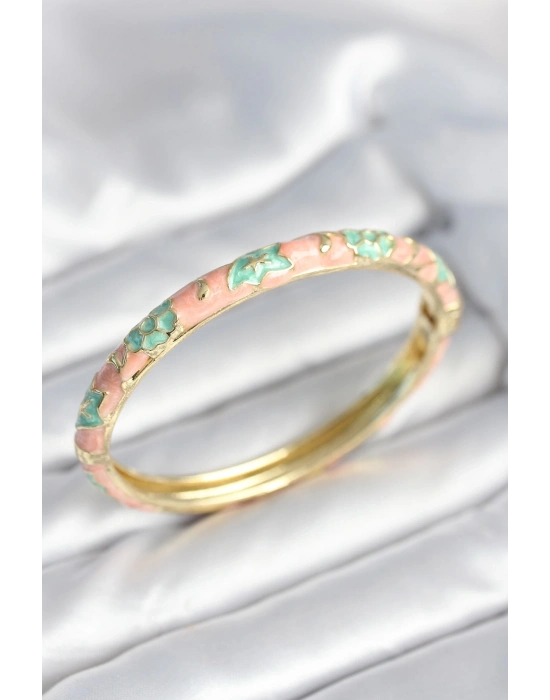 ® Yeşil Renk Detaylı Mineli Kelepçe