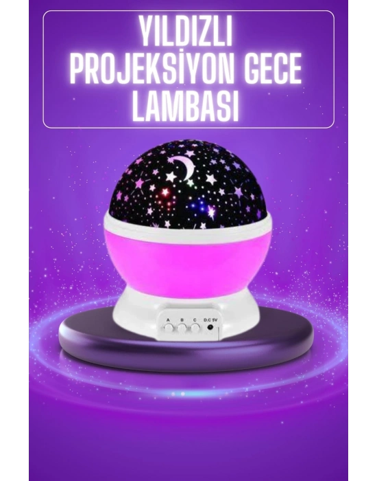 ® Yıldız Görünümlü Gece Lambası Renkli Masa Lambası Gökyüzü Projeksiyon