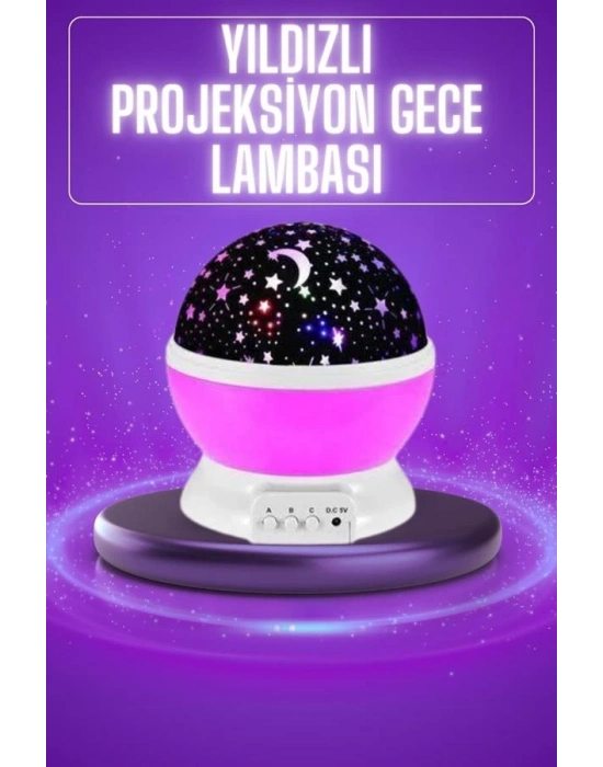 ® Yıldız Görünümlü Gece Lambası Renkli Masa Lambası Gökyüzü Projeksiyon
