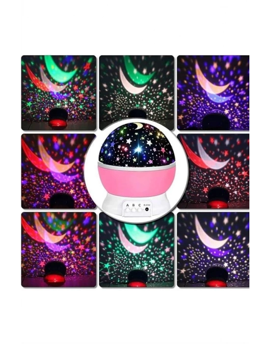 ® Yıldız Görünümlü Gece Lambası Renkli Masa Lambası Gökyüzü Projeksiyon
