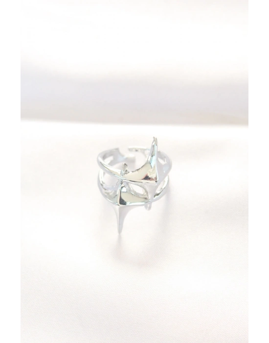 ® Yıldız Model Silver Renk Ayarlanabilir Yüzük