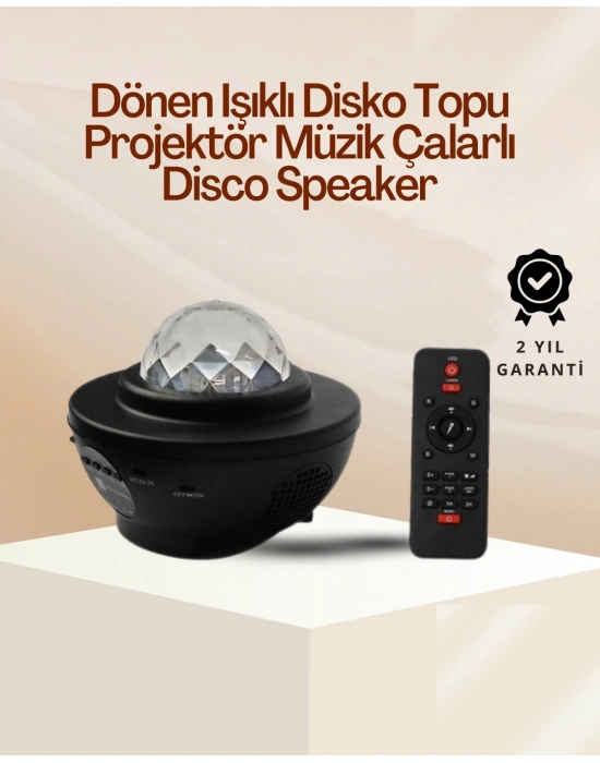 ® Yıldız & Okyanus Dalga Projektörü – Bluetooth / USB Hoparlörlü