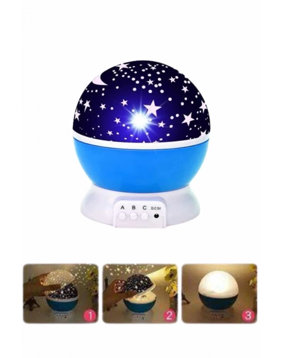 ® Yıldızlı Gece Lambası Mor Projeksiyon Görünümlü Masa Lambası Renk Değiştirebilen