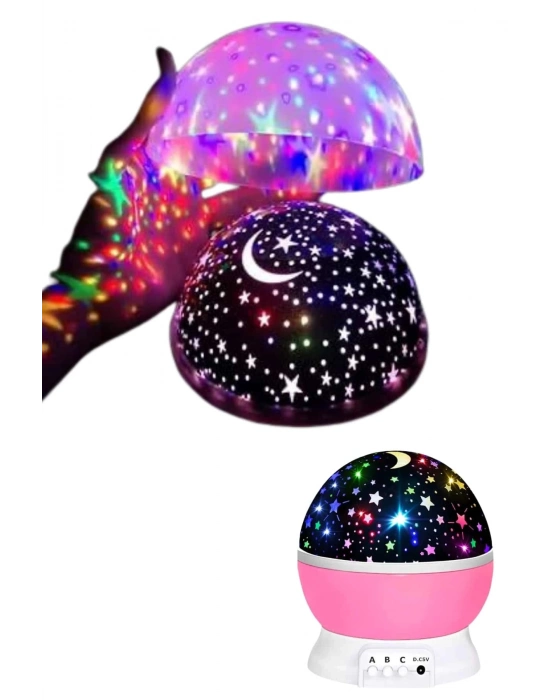 ® Yıldızlı Gece Lambası Mor Projeksiyon Görünümlü Masa Lambası Renk Değiştirebilen