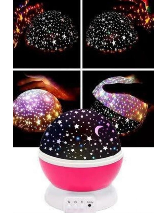 ® Yıldızlı Gece Lambası Mor Projeksiyon Görünümlü Masa Lambası Renk Değiştirebilen