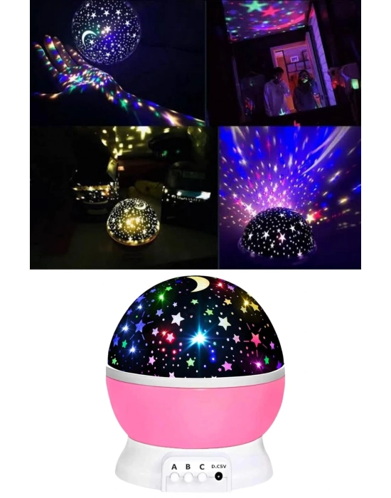 ® Yıldızlı Gece Lambası Mor Projeksiyon Görünümlü Masa Lambası Renk Değiştirebilen