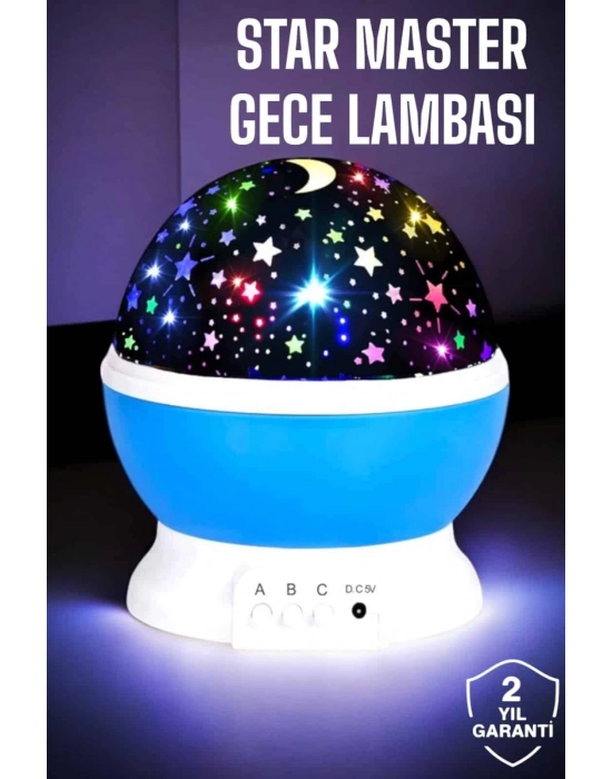 ® Yıldızlı Gökyüzü Projeksiyon Gece Lambası Hareketli Işık Şovu