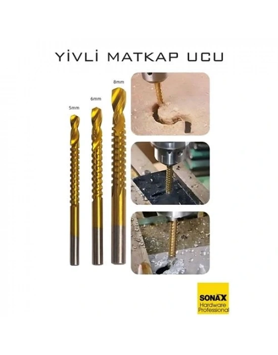 ® Yivli Matkap Ucu HSS Spiral Yivli Kademeli Matkap Ucu Metal Ahşap Plastik 5-8 mm