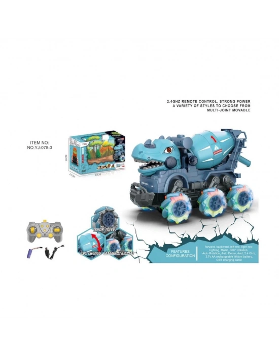 ® YJ-078-3 1:14 Uzaktan Kumandalı Full Foniyon 2.4G Dinozor Beton Mieri -Vardem