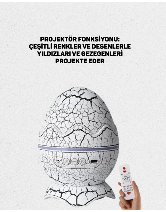 ® Yüksek Çözünürlüklü LED Galaksi Projektör + 19 Sesli Uyku Makinesi