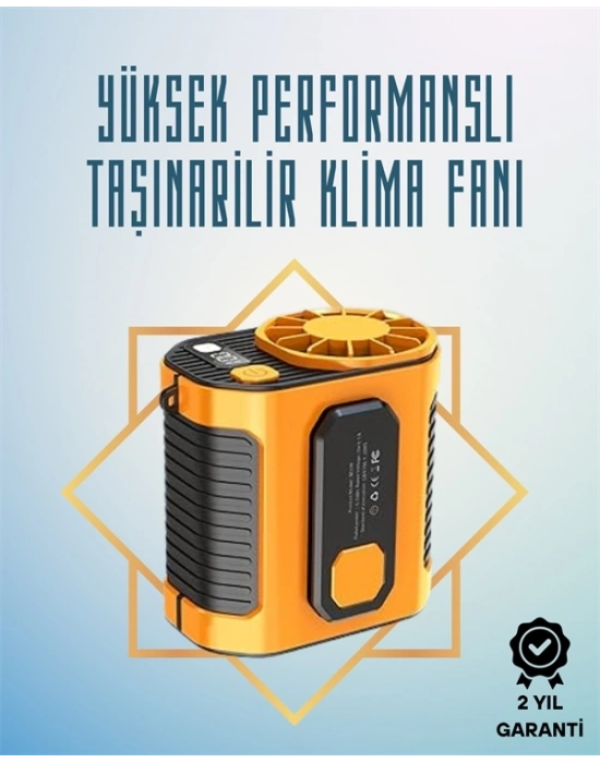 ® Yüksek Hızlı Mini Klima Fan – 11 m/s Rüzgar Gücü, 100 Hız Ayarı