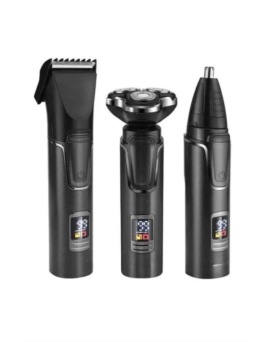 ® Yüksek Performanslı 3 Başlıklı Profesyonel Şarjlı Islak ve Kuru Kullanıma Uygun