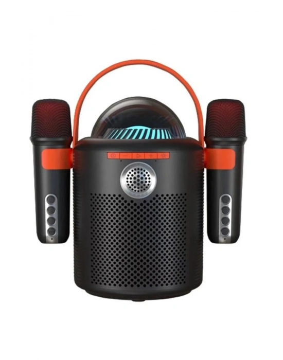 ÇOK SATAN Bluetooth Aile Parti Seti Kablosuz Çift Mikrofon 6 Ses Degıstırme Siyah