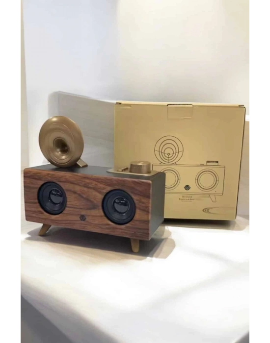ÇOK SATAN Bluetooth Hoparlör Ahşap Klasik Retro Gramofon Bluetooth Müzik Kutusu