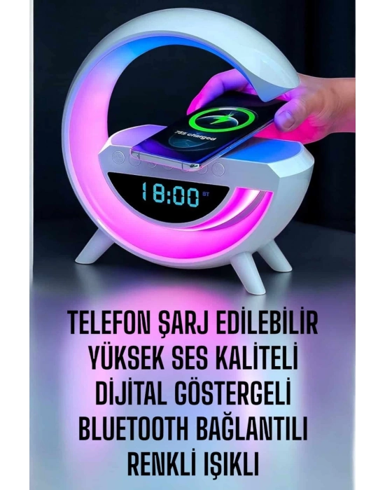 ÇOK SATAN Bluetooth Hoparlör Dijital Göstergeli Wireless Şarj RGB Işıklı