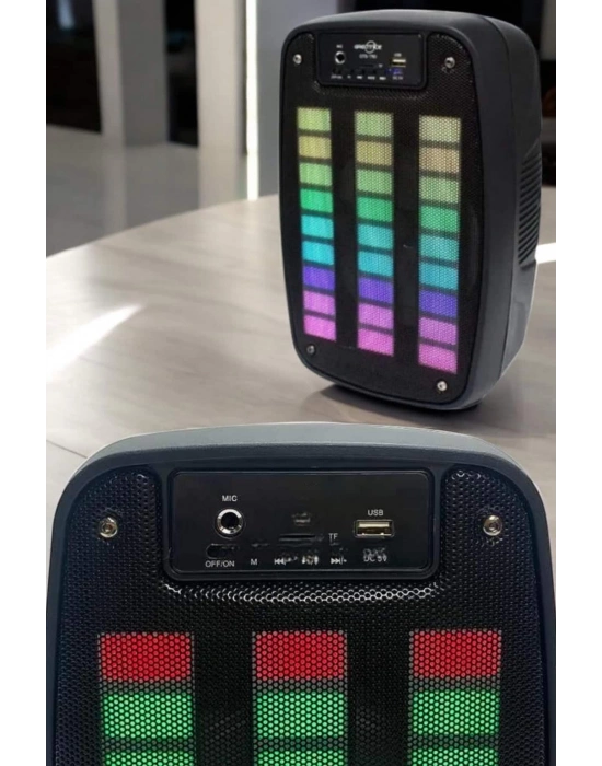 ÇOK SATAN Bluetooth Hoparlör RGB Işıklı USB SD Kart Girişli Taşınabilir