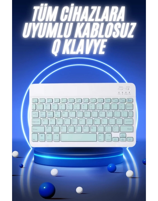ÇOK SATAN Bluetooth Şarj Edilebilir Mini Q Klavye Kablosuz Taşınabilir