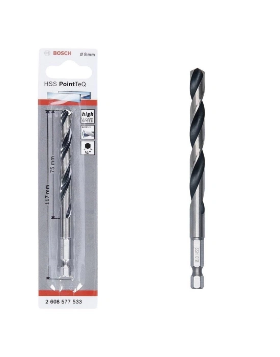 ® Bosch Pointteq Altıgen Şaftlı Hss Matkap Ucu 8 mm