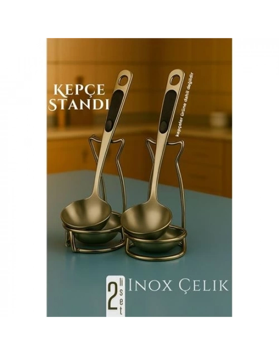 ÇOK SATAN BX Inox Kepçe Standı - 2 li Kaşık Kepçe Standı- Profesyonel Şef Tasarımı