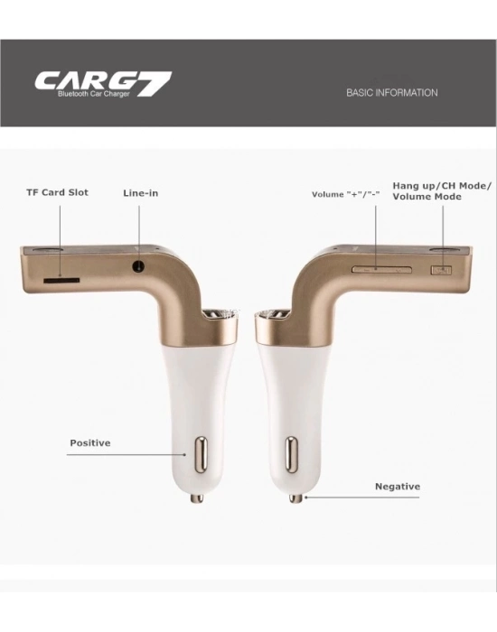 ÇOK SATAN Carg7 Bluetooth Araç Fm Transmitter Usb Girişli