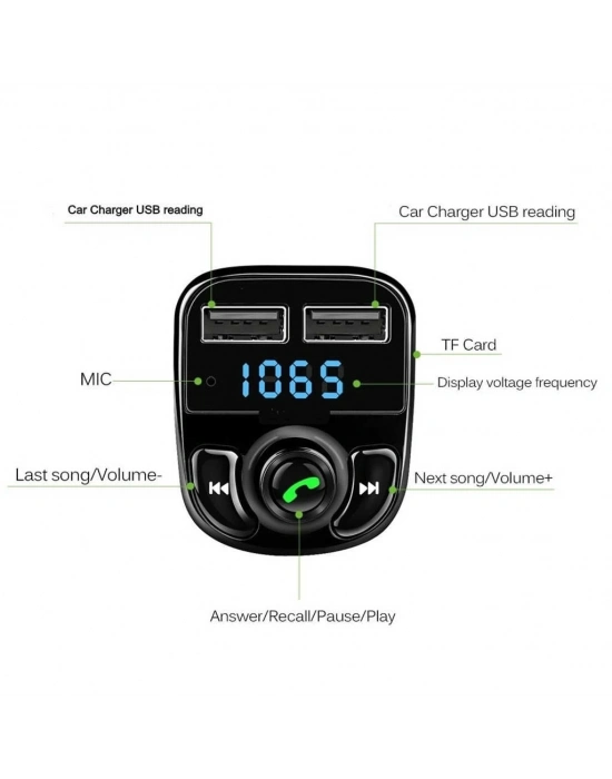 ÇOK SATAN Carx8 Bluetooth Araç Kiti Fm Transmitter