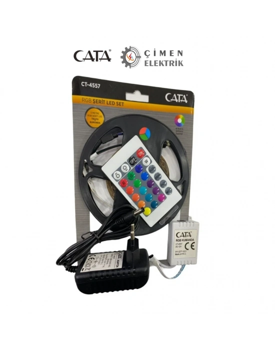 ÇOK SATAN CATA CT 4557 Rgb Şerit Led Set 5 Mt Rgb Led 3 Renk+Trafo+ Kumanda