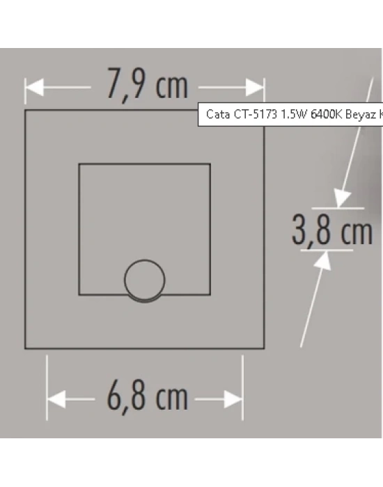 ÇOK SATAN CATA CT 5183 1.5 W Radar Sensörlü Kare Koridor Aydınlatması 6400K Beyaz Işık
