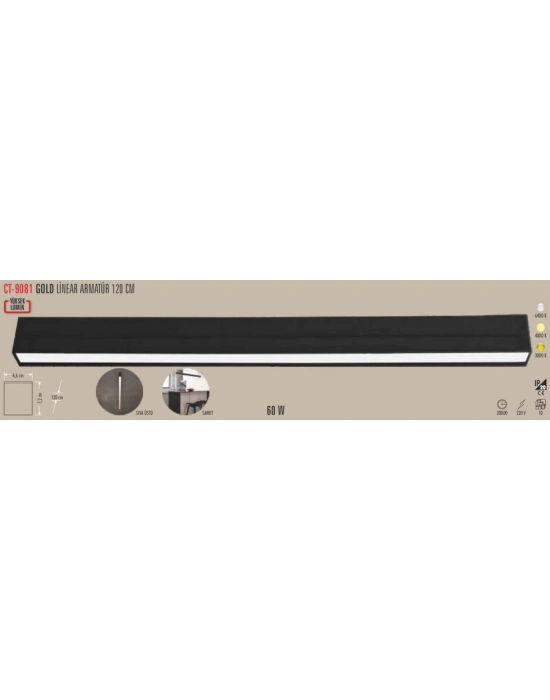ÇOK SATAN CATA CT 9081 60W 120Cm Linear Armatür 6400K Beyaz Işık