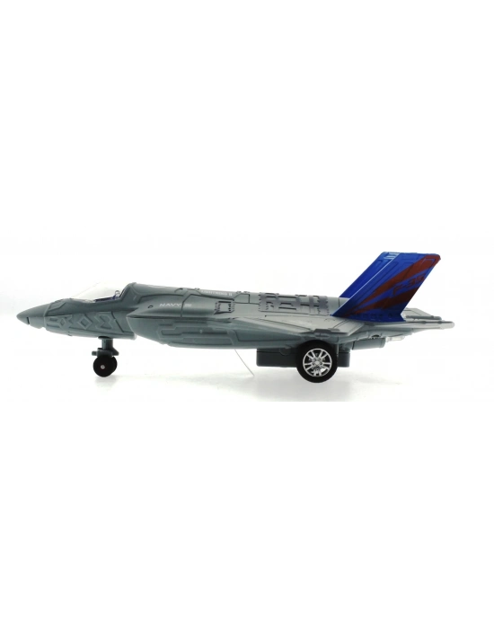 ÇOK SATAN Çek Bırak Metal F-35 Benzeri Gri Savaş Uçağı Sesli Işıklı
