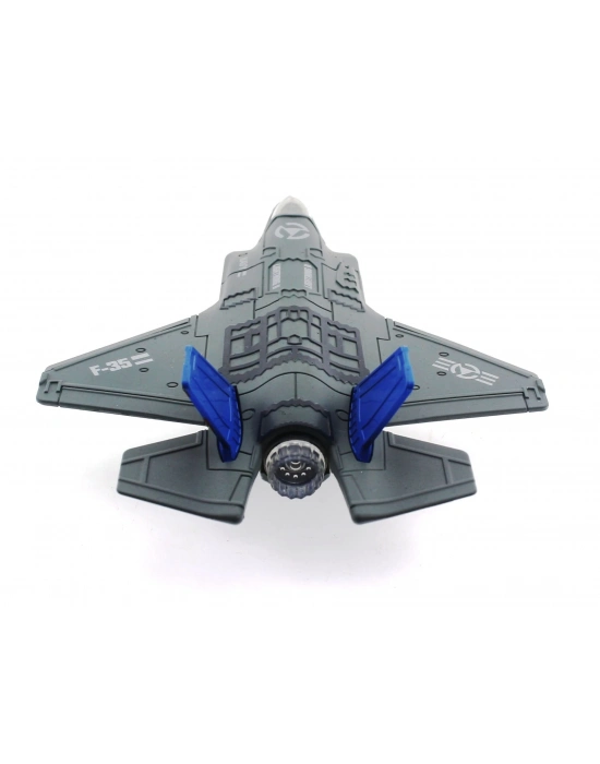 ÇOK SATAN Çek Bırak Metal F-35 Benzeri Gri Savaş Uçağı Sesli Işıklı