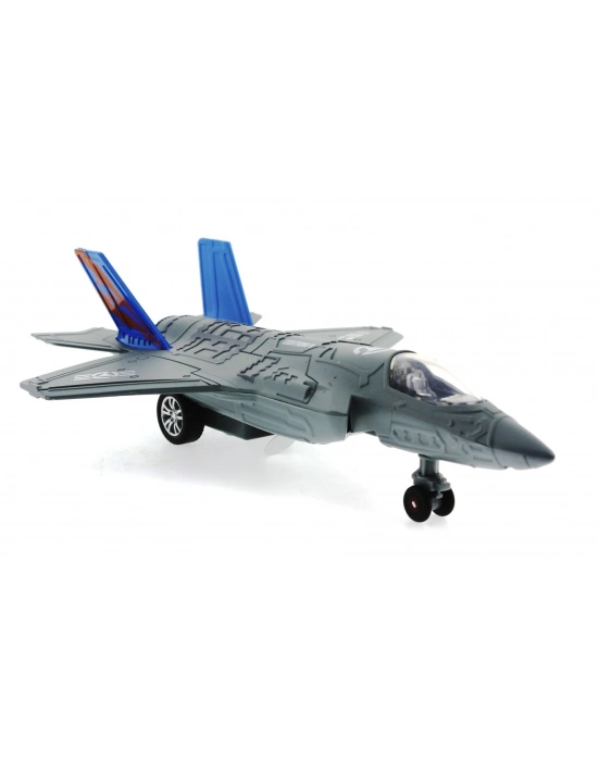 ÇOK SATAN Çek Bırak Metal F-35 Benzeri Gri Savaş Uçağı Sesli Işıklı