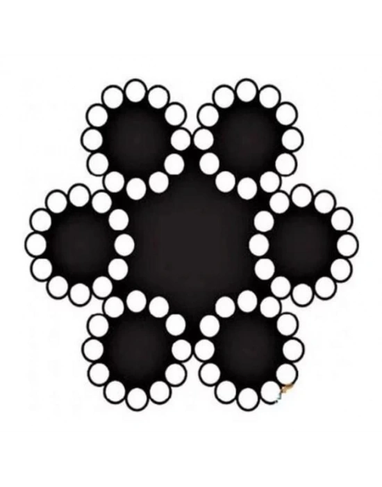 ® Çelik Halat 6 mm 10 Metre (6X12+7 K.ÖZ)