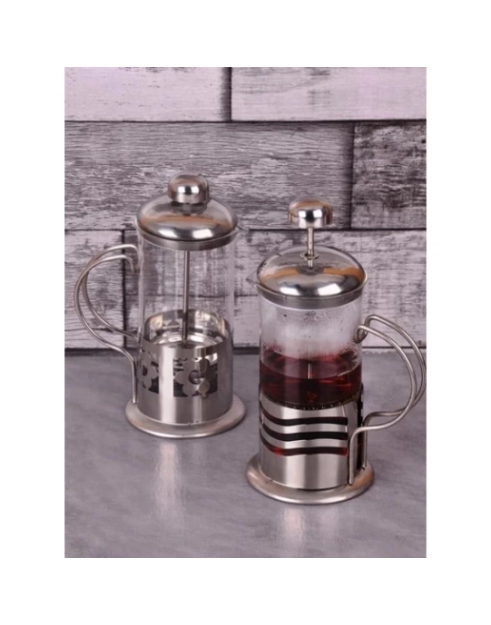 ÇOK SATAN Çelik Kulplu Cam French Press - 350 ml