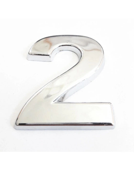 Cemax 2 Rakamı 3,75 cm Krom Yapışkanlı