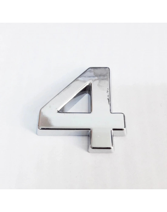 Cemax 4 Rakamı 3,75 cm Krom Yapışkanlı
