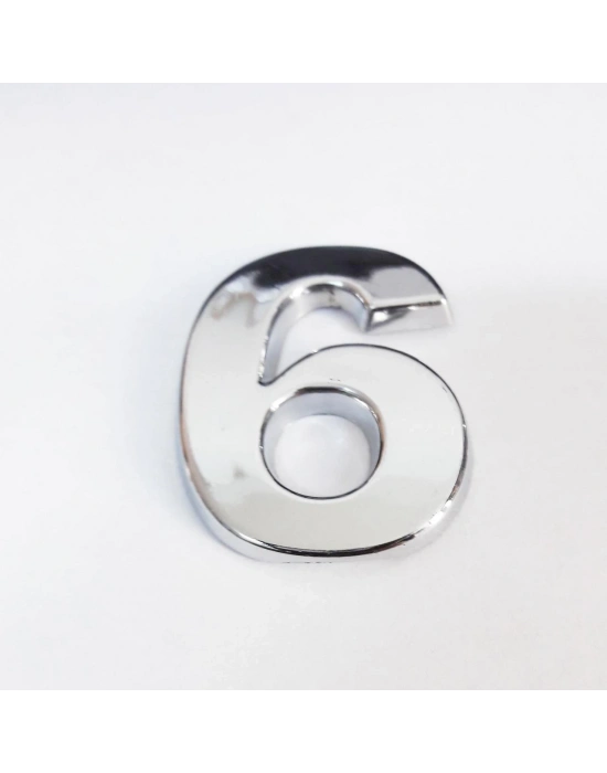 ® Cemax 6 Rakamı 3,75 cm Krom Yapışkanlı