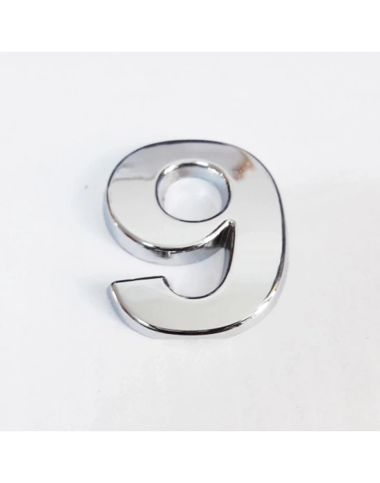 ® Cemax 9 Rakamı 3,75 cm Krom Yapışkanlı