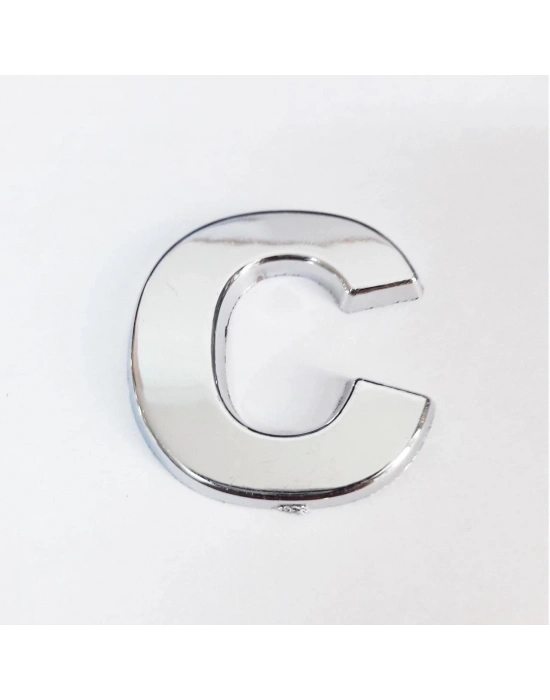 Cemax C Harfi  3,75 cm Krom Yapışkanlı