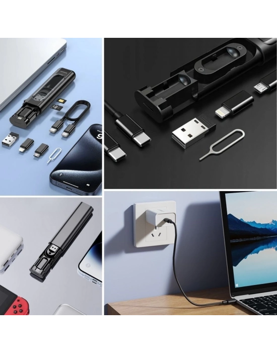 ÇOK SATAN Cep Tipi 60W Bas Aç Type-C,İphone Şarj,Micro USB Hızlı Şarj Data Kablo Seti