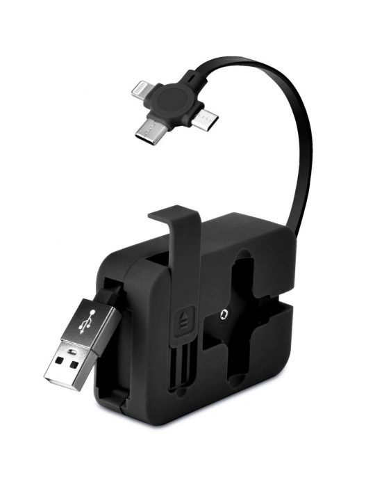 ÇOK SATAN Cep Tipi Telefon Tutuculu Makaralı Uzayıp Kısalabilen 3ü 1 Arada USB Şarj Kablosu