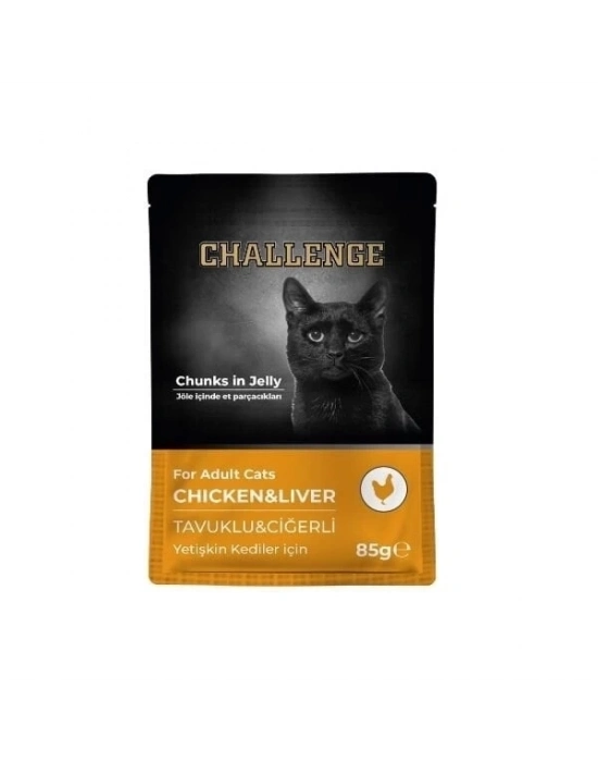 ÇOK SATAN Challenge Tavuklu ve Ciğerli Pouch Yetişkin Konserve Kedi Maması 85 Gr