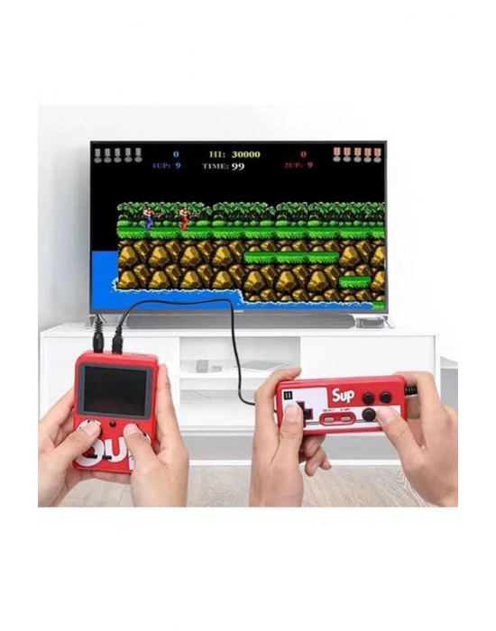 ÇOK SATAN Çift Kol 400 Nostalji Oyunlu Mini Atari Kırmızı Oyun Konsolu