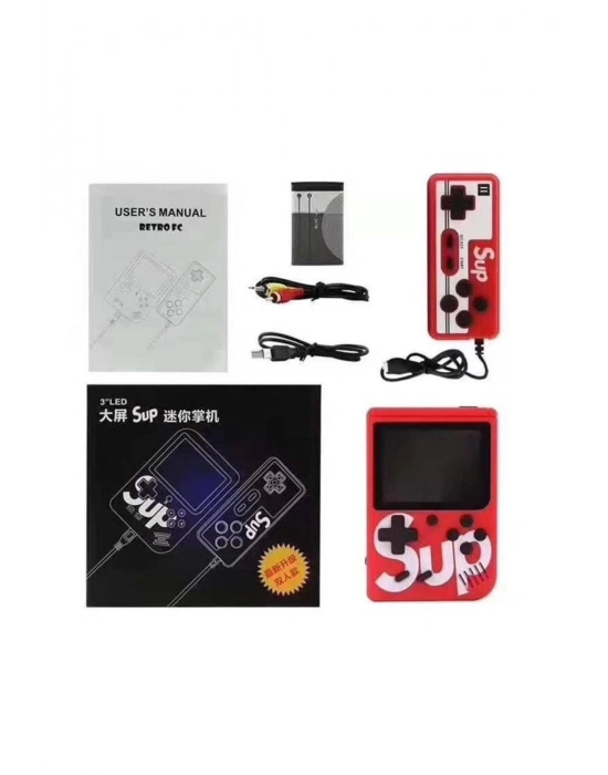 ÇOK SATAN Çift Kol 400 Nostalji Oyunlu Mini Atari Kırmızı Oyun Konsolu