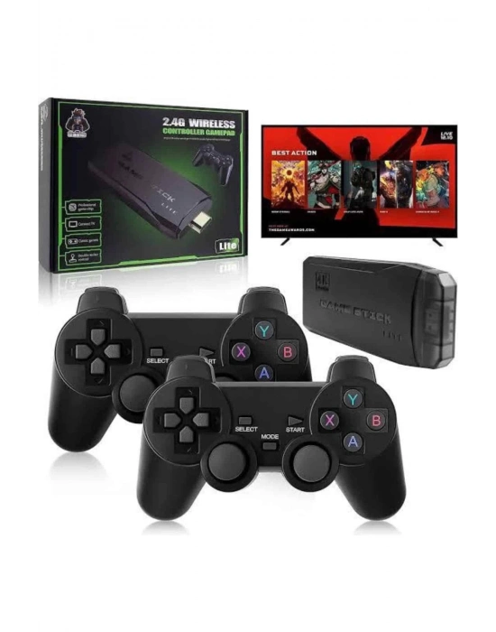 ÇOK SATAN Çift Kollu 2.4g kablosuz Retro 4k Game stick 3500 oyun atari HD Görüntü Kalitesi