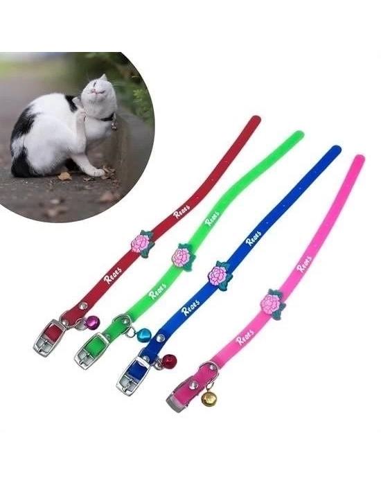 ÇOK SATAN Çıngıraklı Zilli Sevimli Renkli Slikon Kedi Köpek Boyun Tasması - 1 Adet Stokta Olan Gönderilir