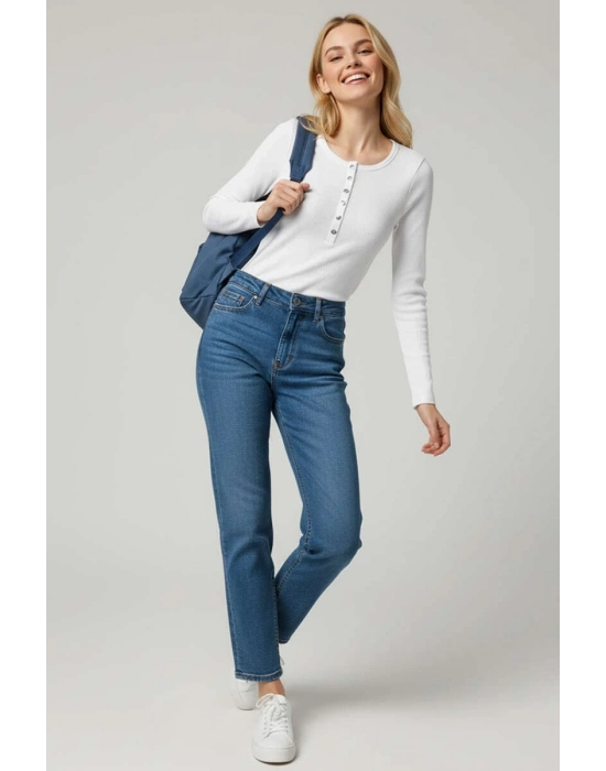 Çıtçıt Detaylı Bluz Beyaz T4343