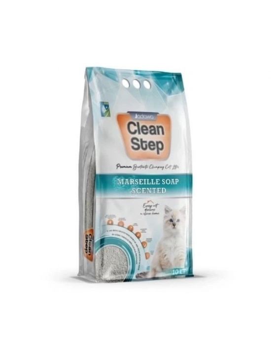 ÇOK SATAN Clean Step  Aktif Karbonlu Marsilla Kokulu İnce Taneli Topaklanan Bentonit Kedi Kumu 10 Lt