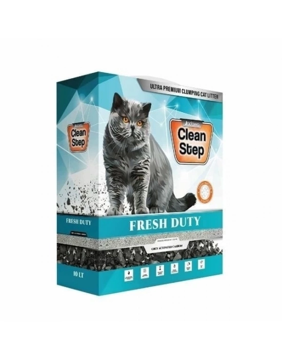 ÇOK SATAN Clean Step Fresh Duty Aktif Karbonlu Bahar Kokulu İnce Taneli Topaklanan Bentonit Kedi Kumu 10 Lt